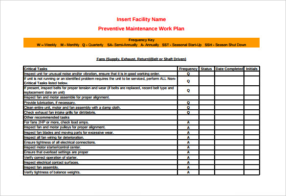 Preventive Maintenance Schedule Template http://.lonewolf Preventive Maintenance Schedule Template http://.lonewolf