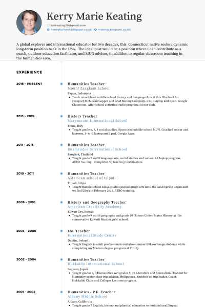 Primary teacher CV sample, school, teaching, classroom, children 