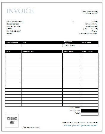 Printable Invoice Templates