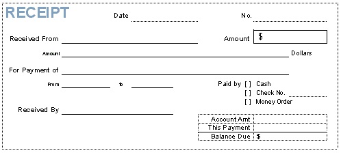 Free Receipt Forms