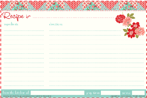 Valentine's Day 4x6 Recipe Card Free Printable | Free printable 