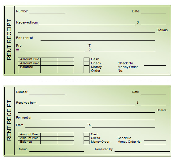 Free Receipt Template | Rent Receipt and Cash Receipt Forms