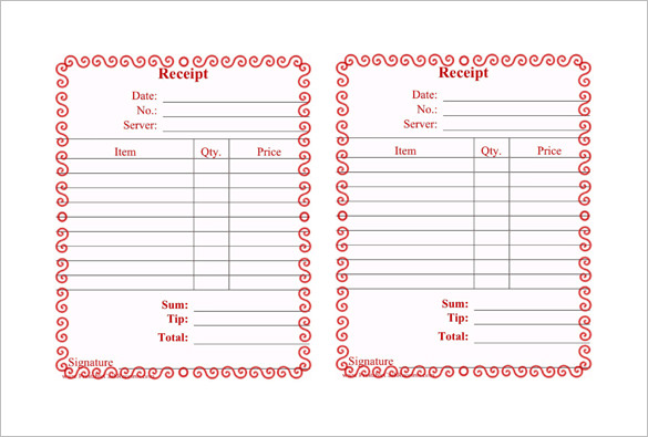 Restaurant Receipt Template 10+ Free Word, Excel, PDF Format 