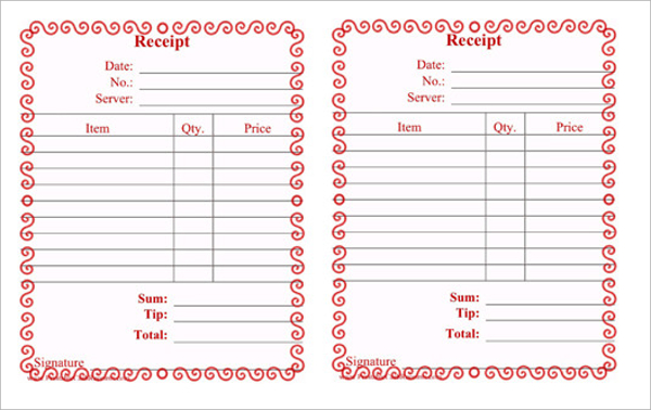 Sample Restaurant Receipt Template 19+ Free Documents Download 