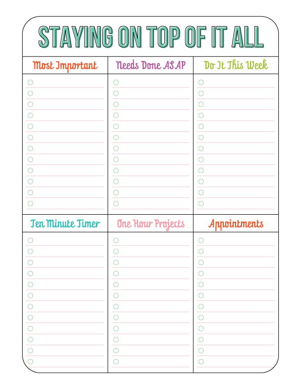 Printable Time Management System for Busy Moms! #timemanagement 