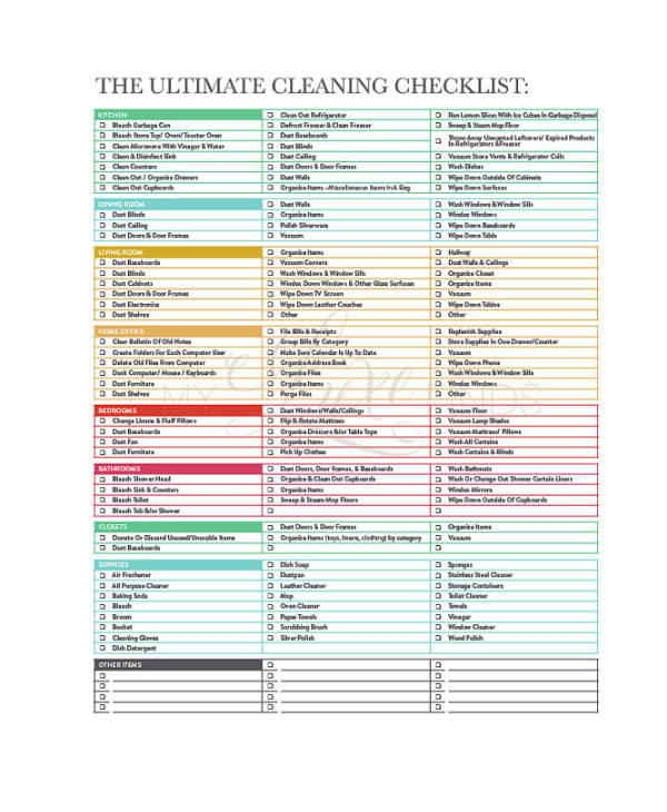 Professional House Cleaning Checklist | cleaning | Pinterest 