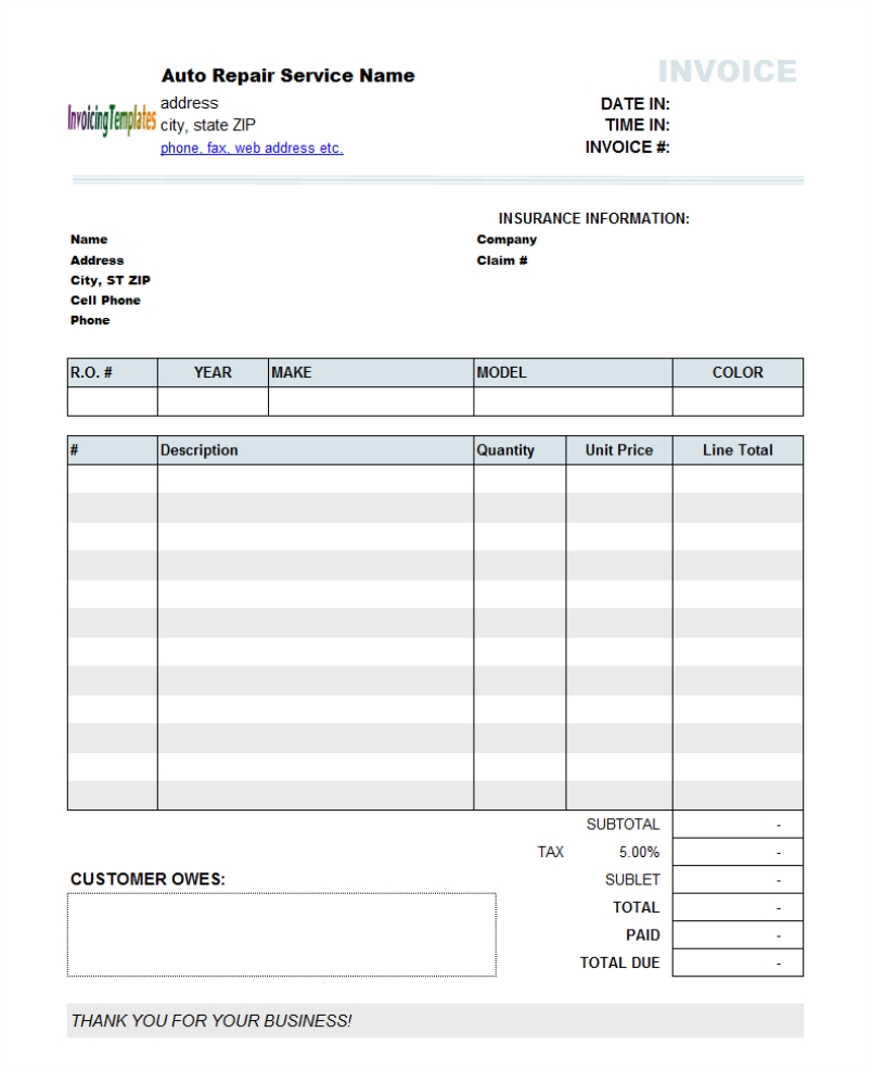 Quickbooks Invoice Template Excel | invoice example