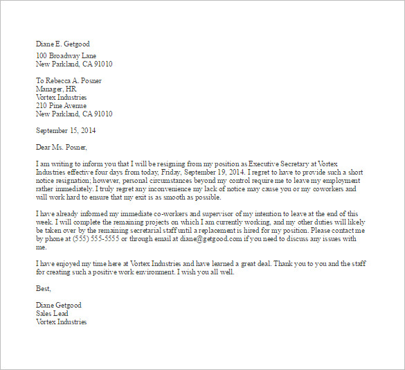 Free Letter of Resignation Template | Resignation Letter Samples Free Letter of Resignation Template | Resignation Letter Samples