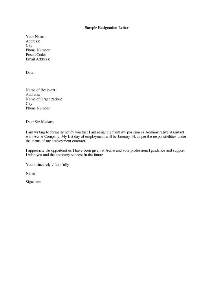 Resignation Letter Templates Resume Templates