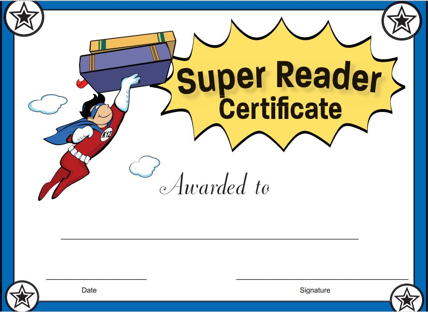 Best Reader Award Certificate Template