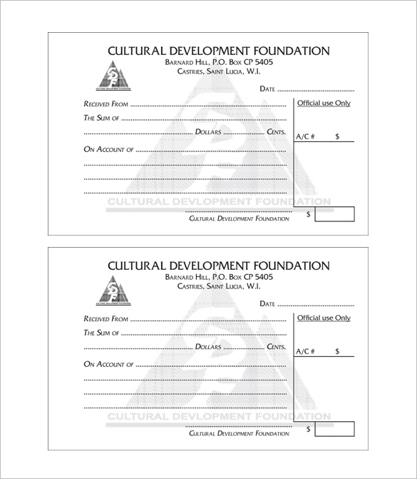 Rent Receipt Book (Three Receipts per Page) Microsoft Word 