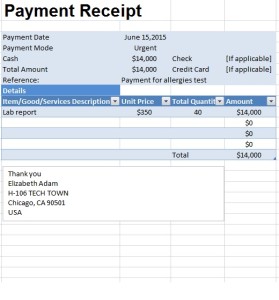 Free Printable Blank Payment Receipt Form Template Sample : Helloalive