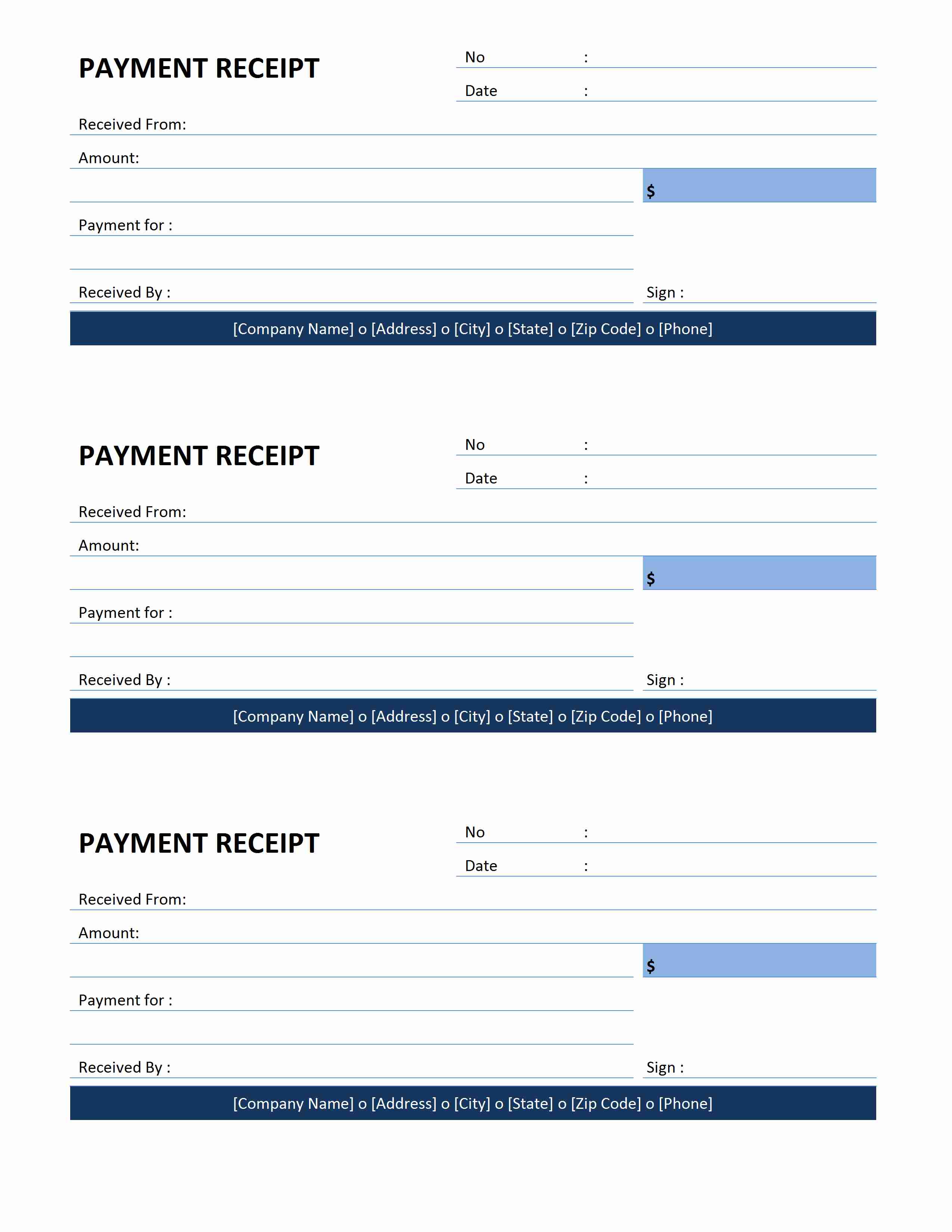 Payment Receipt Template Easy Receipt Making