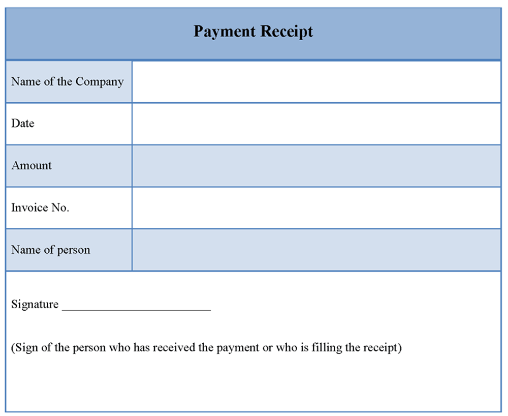 Receipt Of Payment Template Word Printable Receipt Template