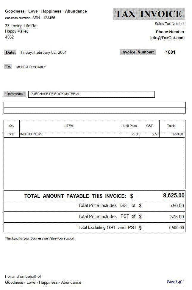 Quebec Invoice Template | printable invoice template