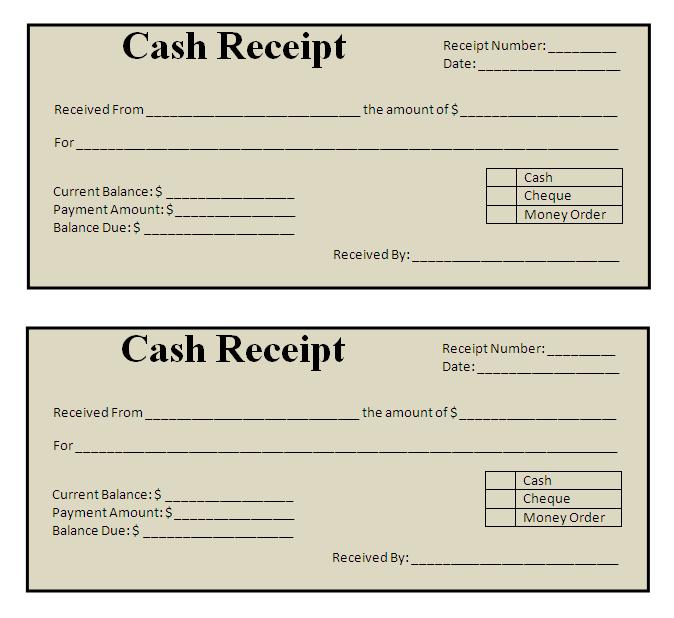 Free Printable Receipt Cards