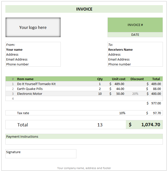 Cash Receipt Template for MS EXCEL | Excel Templates