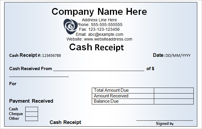 Cash Receipt Template for Excel Cash Receipt Template for Excel