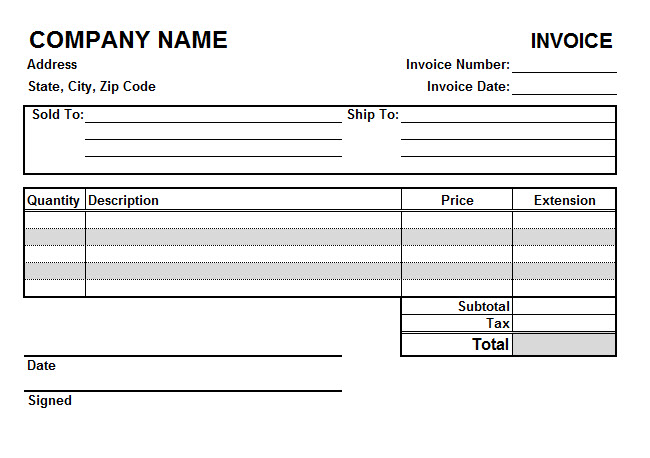 Simple Receipt Template for Excel