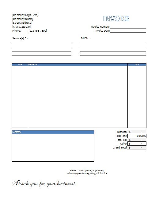 25 Free Service Invoice Templates [Billing in Word and Excel]