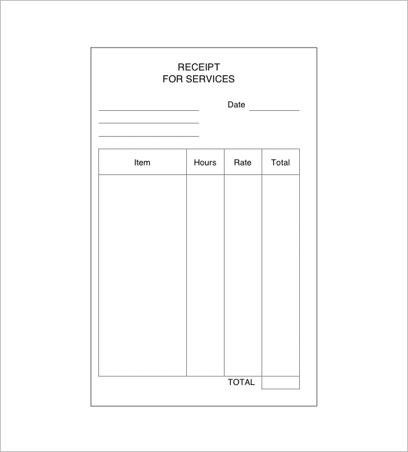 Service Receipt Template 18+ Free Sample, Example, Format 