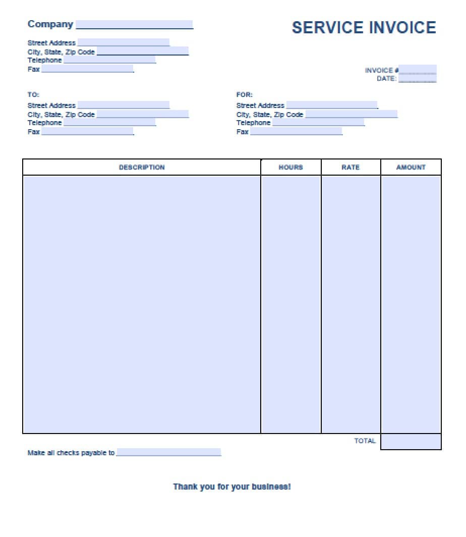 5 Service Invoice Templates For Word and Excel®