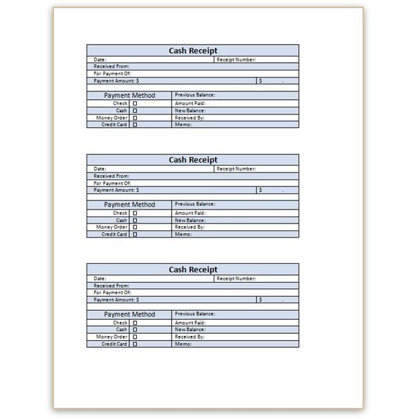 Download a Free Cash Receipt Template for Word or Excel