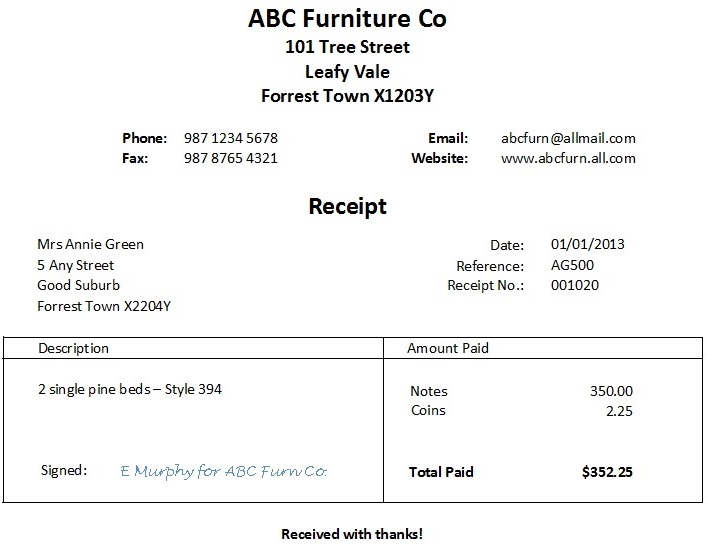 Free Word Receipt Template Free Word Receipt Template