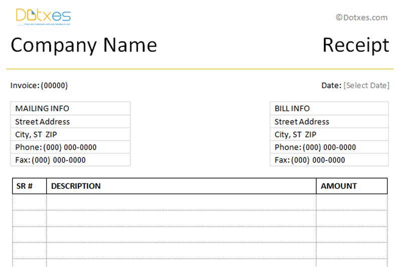 Receipt Templates | Free Word Templates