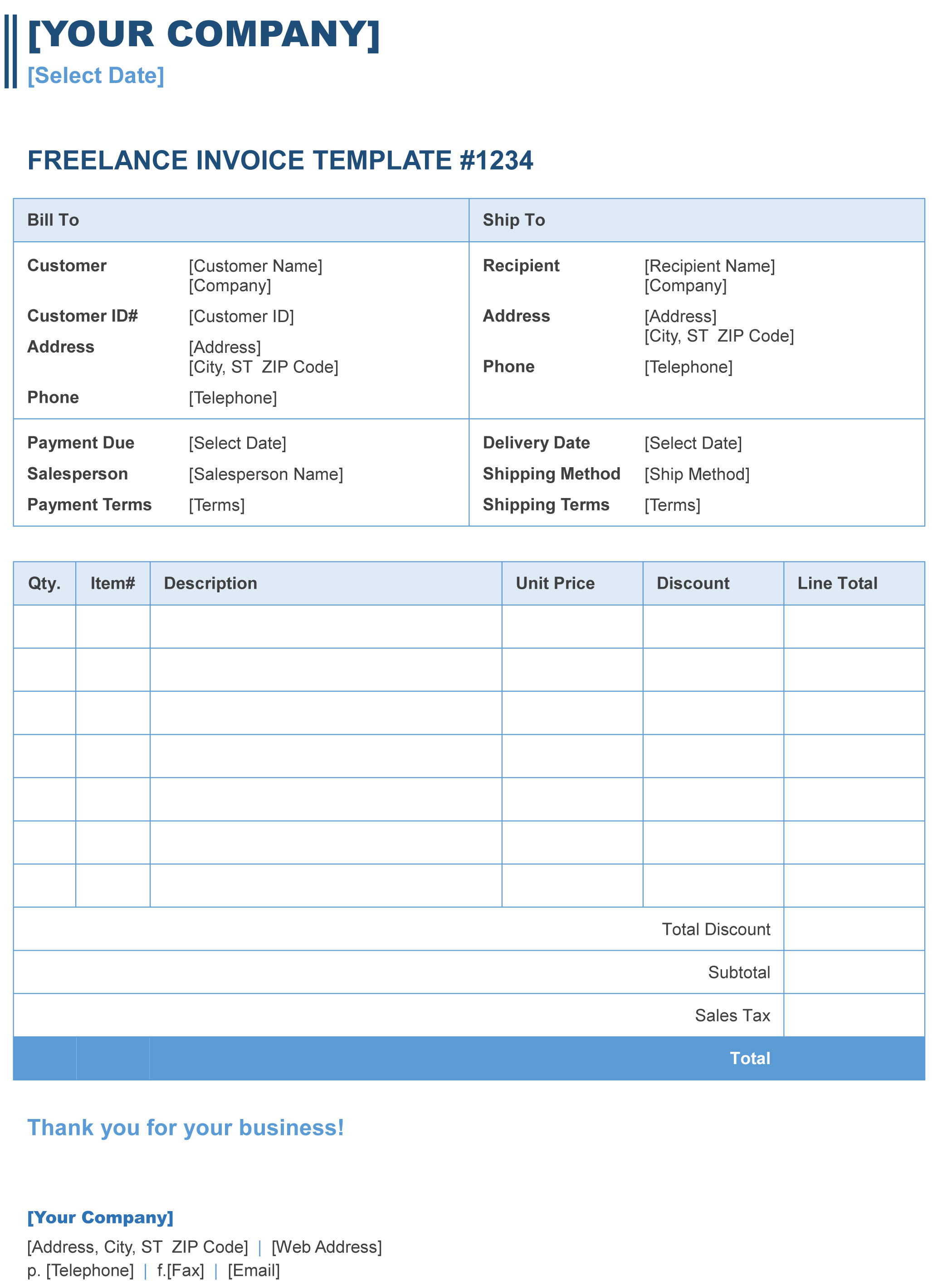 Free Blank Invoice Template for Microsoft Word Free Blank Invoice Template for Microsoft Word