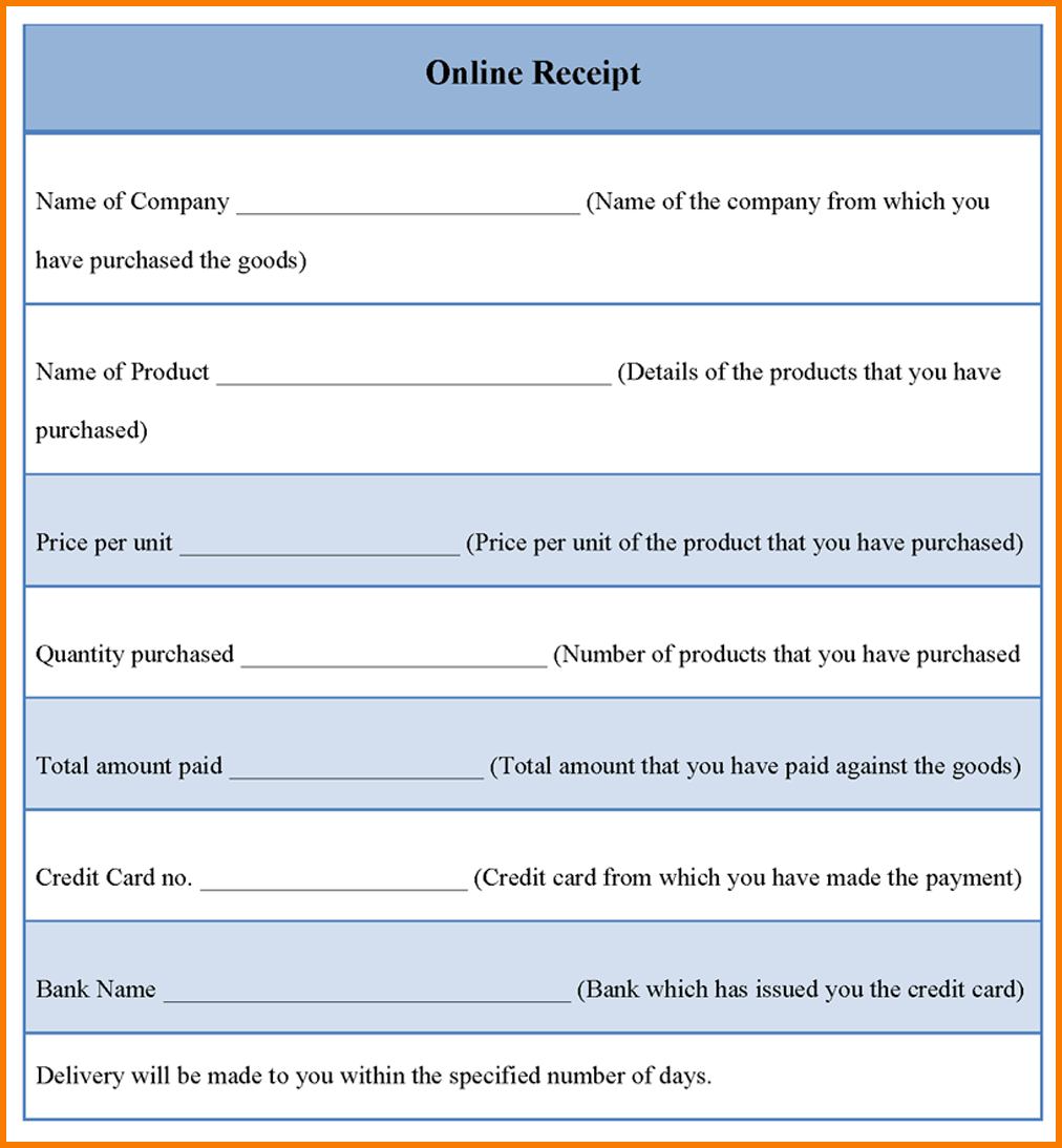 Receipt Template Fill Online, Printable, Fillable, Blank | PDFfiller