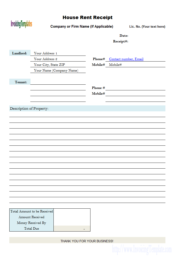 Generic Receipt Template OneStopForm