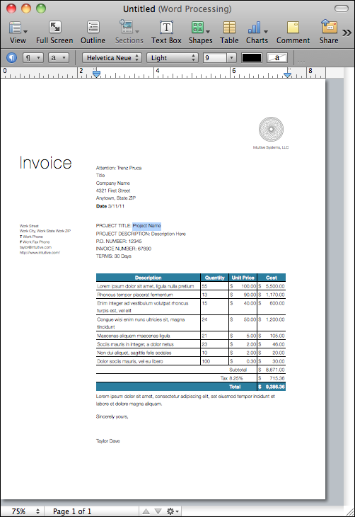 3+ pages invoice template | Authorizationletters.org