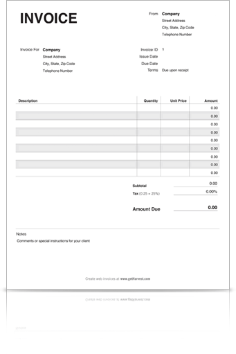 Invoice Template (PDF) Harvest