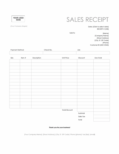 Free Word Receipt Template Free Word Receipt Template
