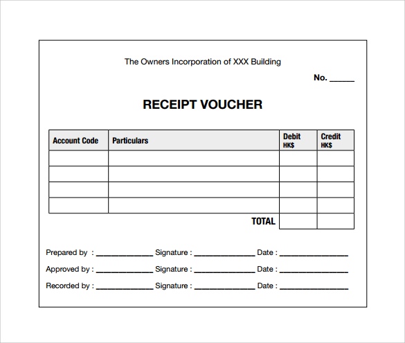 Sample Receipt Voucher Template 8+ Download Free Documents in 