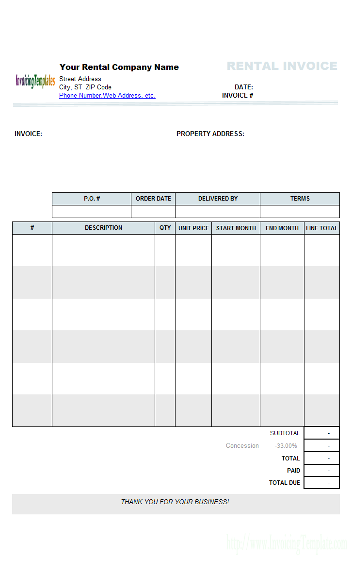 Rent Receipt Template for Excel