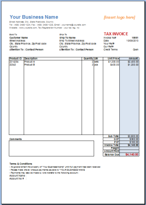 Retail Invoice Template | invoice example