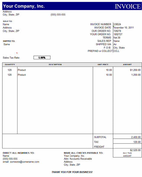 Sales Tax Invoice Format In Excel Free Download | invoice 