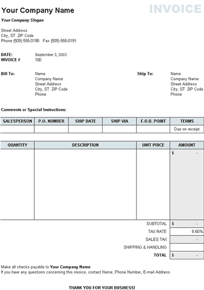 Free Excel Invoice Templates Smartsheet