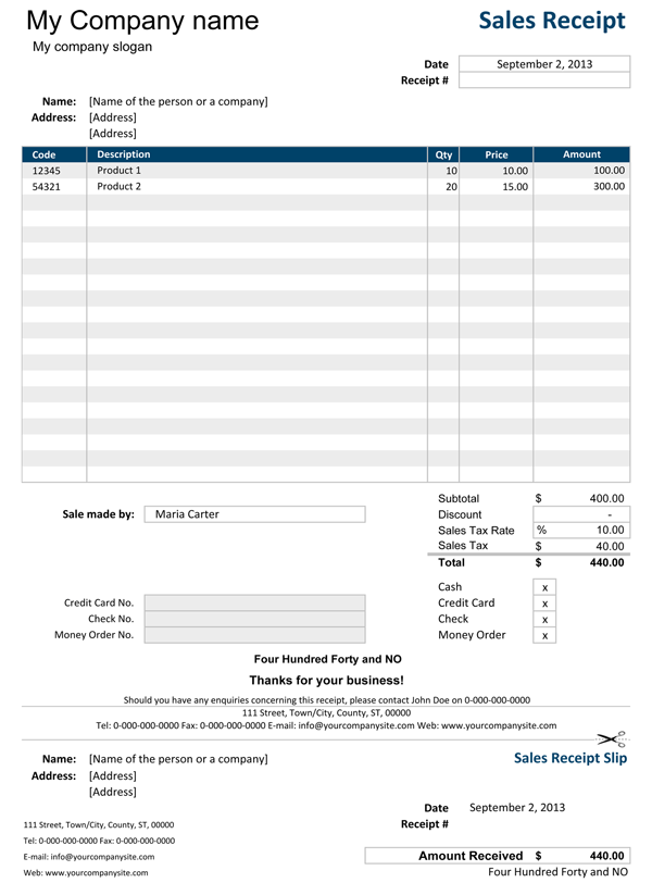 Sales Invoice Template for Excel