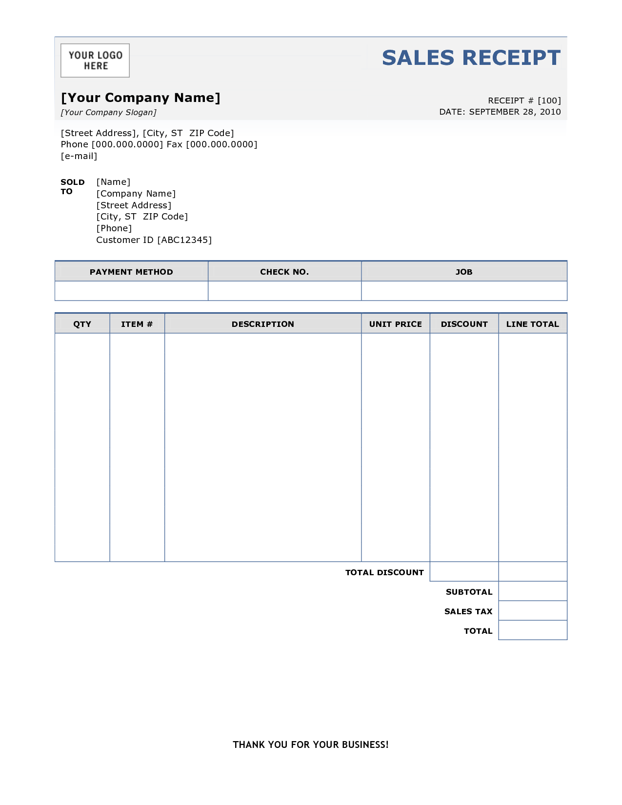 6 Free Sales Receipt Templates Excel PDF Formats