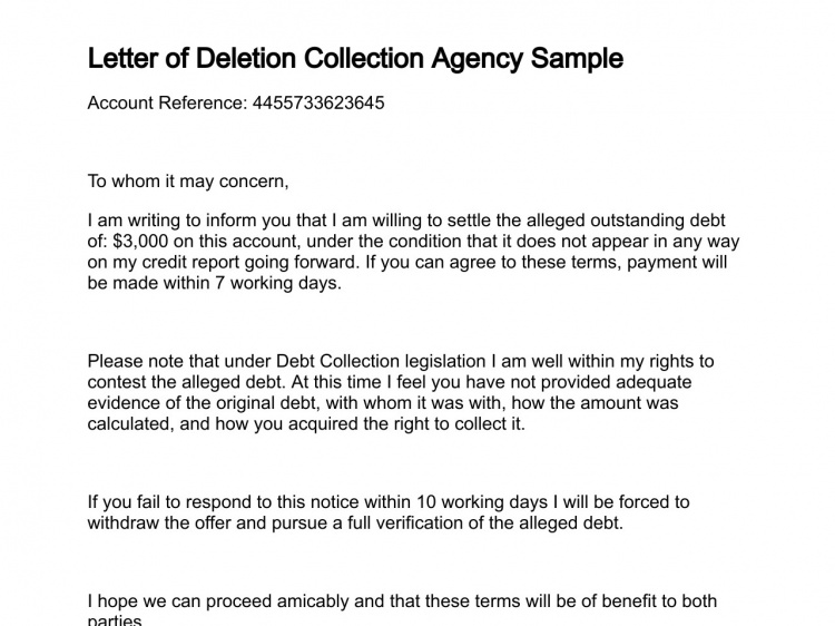 Letter of Deletion Letter of Deletion