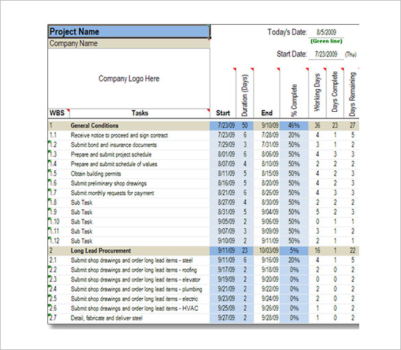 Construction Schedule Template – 6+ Free Sample, Example Format 