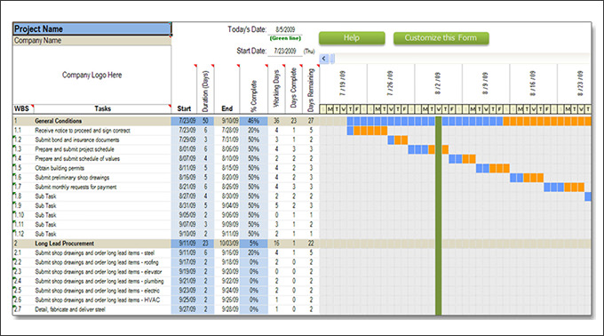 Construction Schedule Templates – 12+ Free Word, Excel, PDF Format 