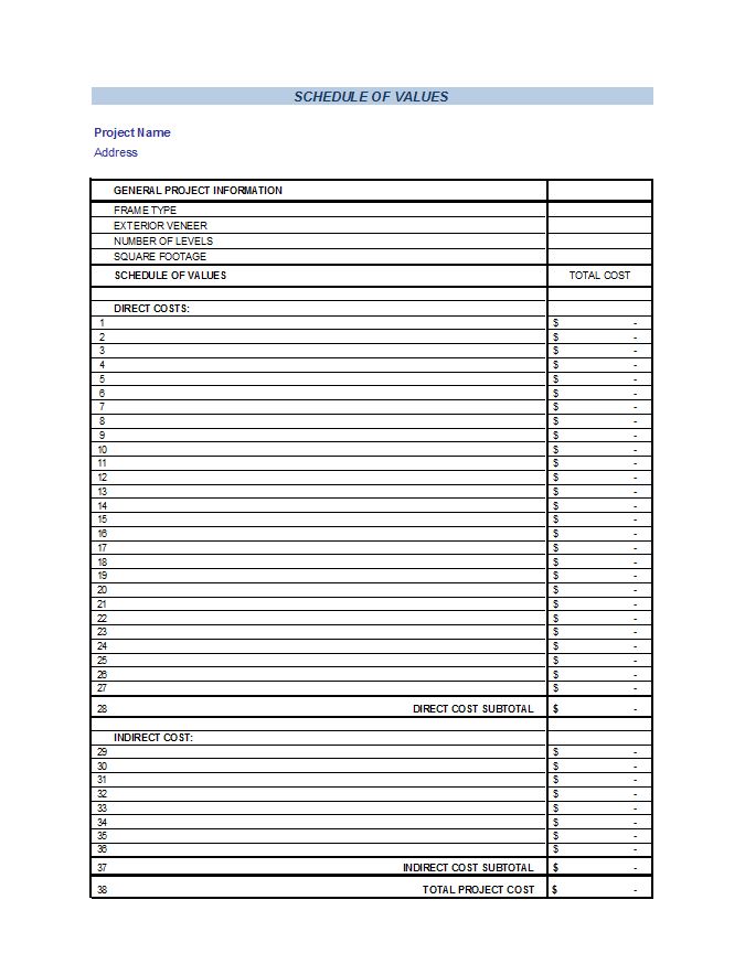 Schedule Values Fill Online, Printable, Fillable, Blank | PDFfiller