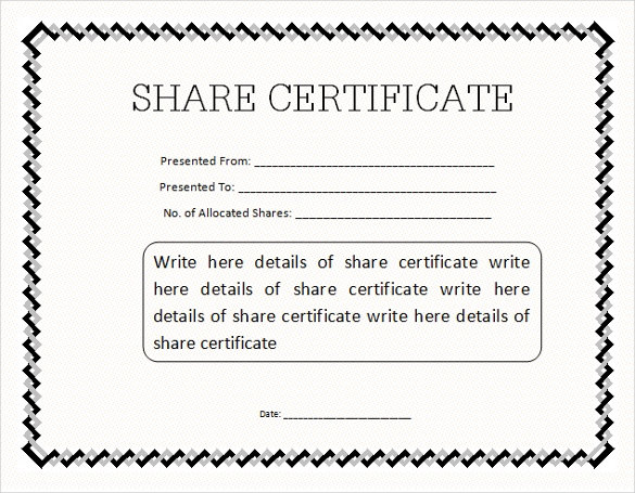 Share Stock Certificate Template – 21+ Free Word, PDF Format 