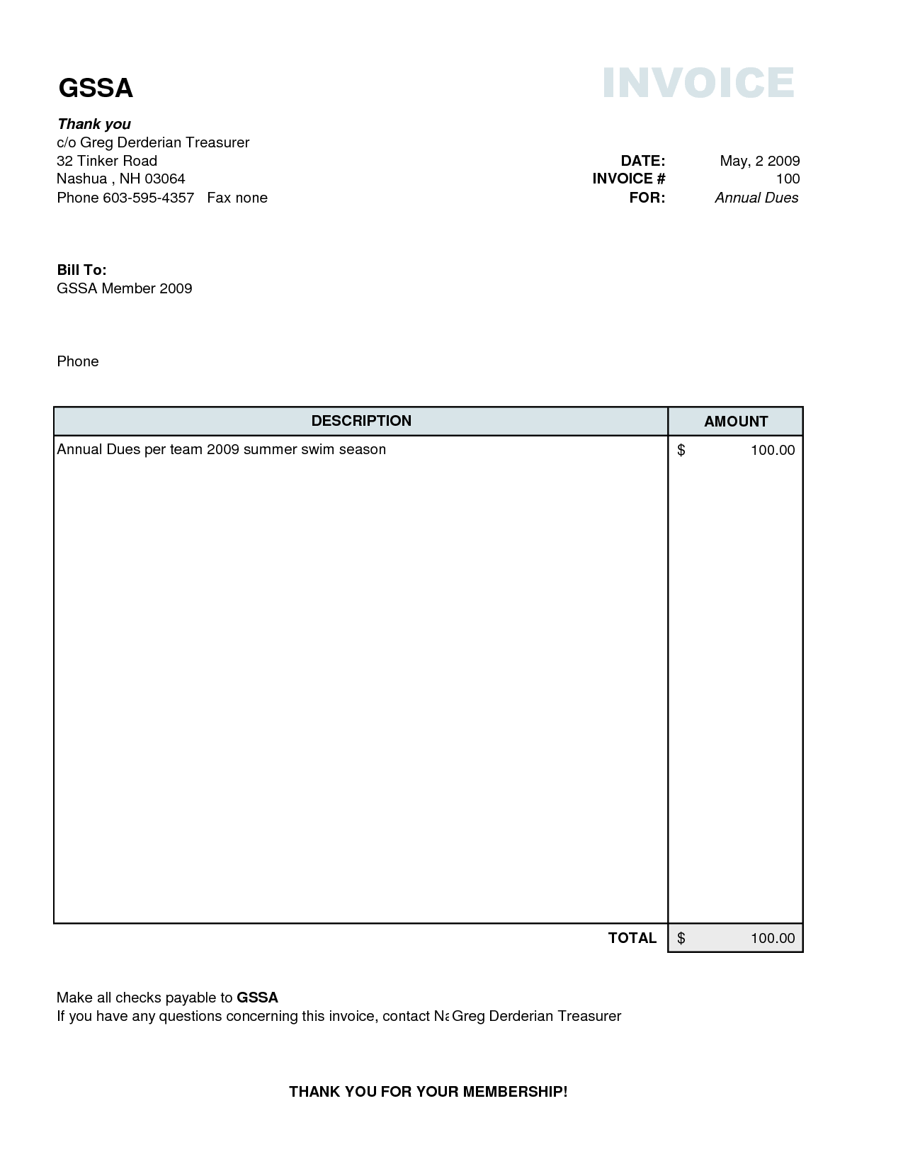 Simple Invoice Template | invoice sample template