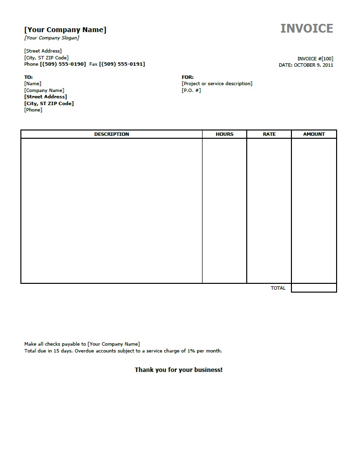 Simple Invoice Example | invoice sample template