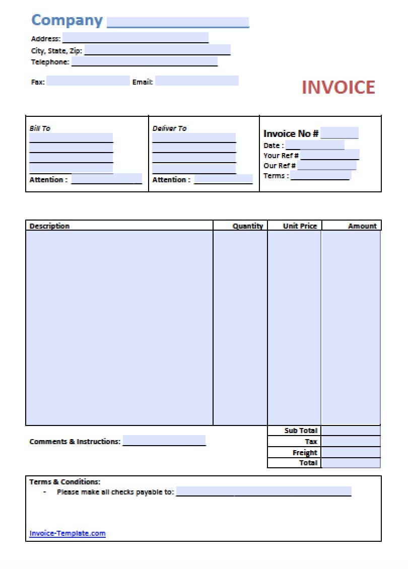 Simple Invoice Template for Excel Free Simple Invoice Template for Excel Free